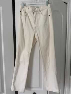 Abercrombie & Fitch Off-White Cropped Ankle Jeans